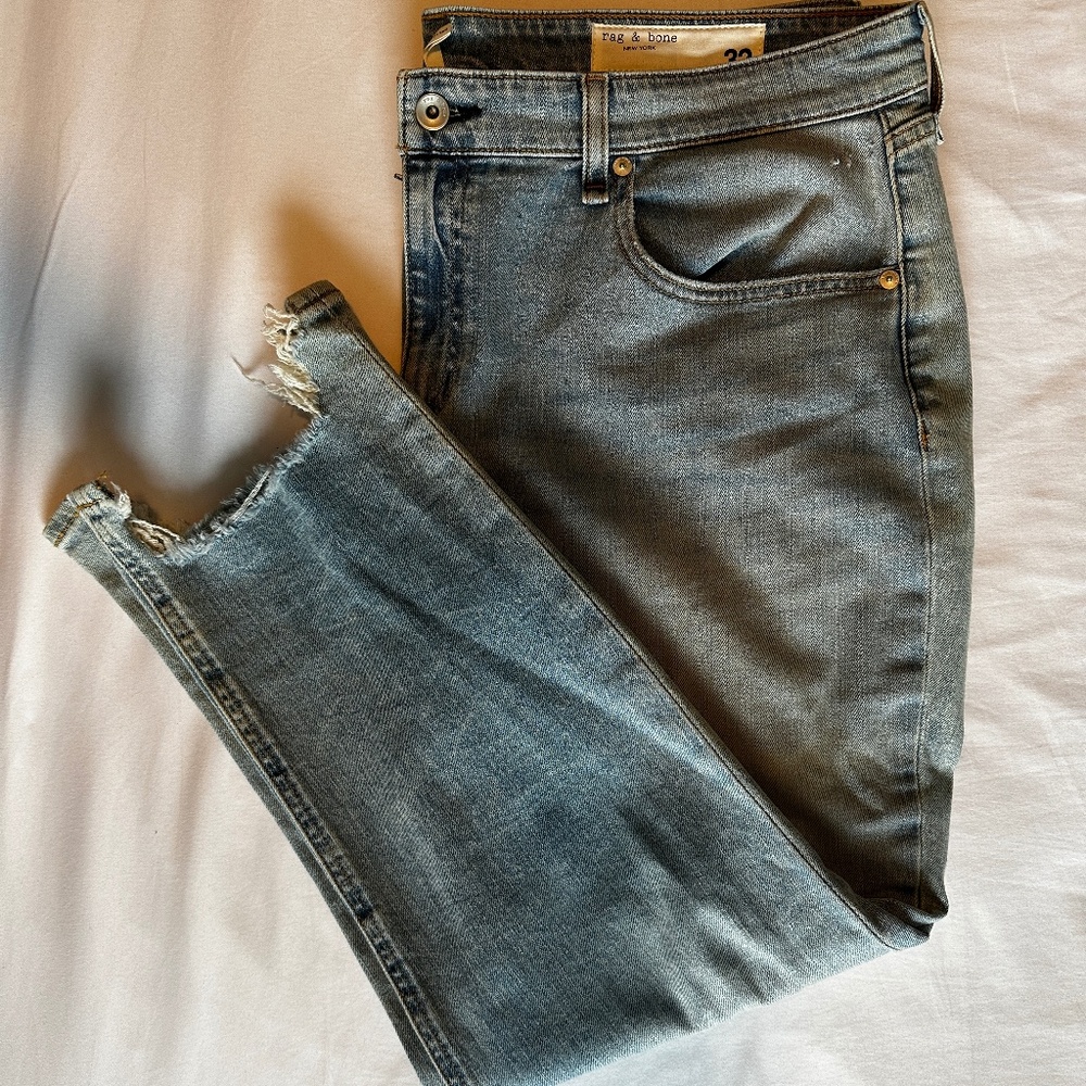 Rag & Bone Dre Low Rise Slim, Distressed Boyfriend, 32